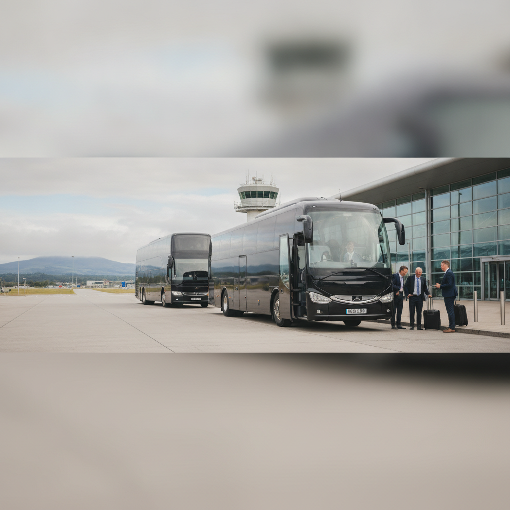 Group Types We Serve | Edinburgh — executive coach meeting a group at Edinburgh Airport