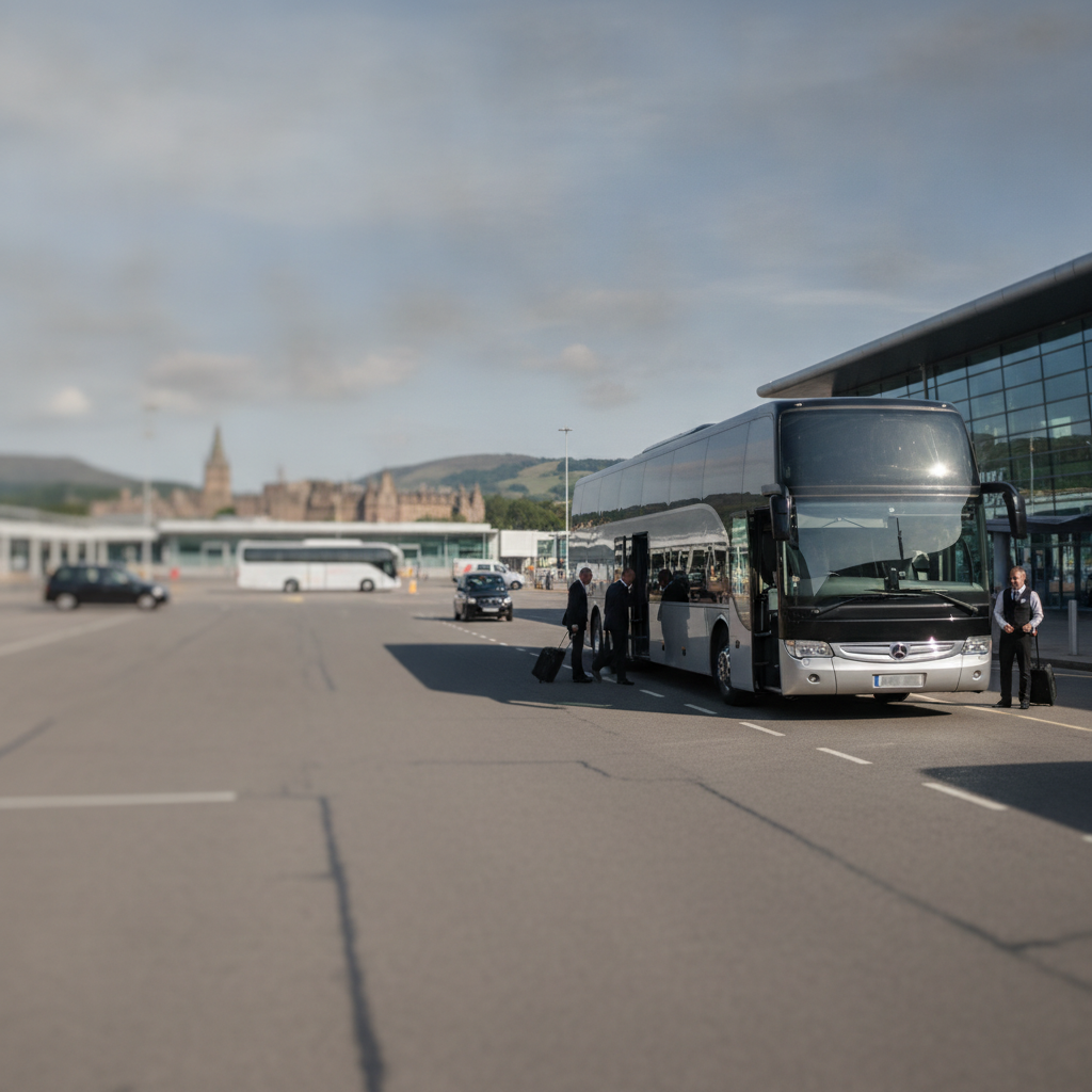 Home — executive coach meeting a group at Edinburgh Airport